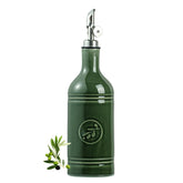 MIKIGEY olive oil dispenser ceramic bottle with olive leaf design for gourmet cooking