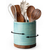 MIKIGEY utensil holder with 360° rotating base for easy access during cooking