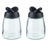 MILEKE salt and pepper shaker 150ml compact with clear glass for easy content checks.