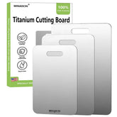 MINADCIN 3 pack titanium cutting boards display; durable surface for safe prep