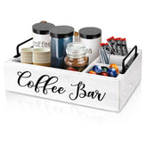MINCORD coffee bar organizer in white with wooden pod holder for tidy counter storage
