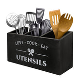 MINCORD utensil holder with three compartments on counter for organized utensils and tools