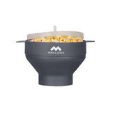 Mindful Design microwave popcorn bowl in use for quick, tasty home snacks.