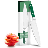 Misen 8-inch chef knife with AUS-10 steel for precise slicing.