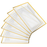 Mint Living clear gold tray setup for elegant catering and easy cleanup.