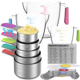 Minteem magnetic measuring cups stacked neatly for space saving.