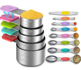 Minteem magnetic measuring cups stacked for space-saving storage and quick access.