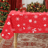 Misaya rectangle waterproof tablecloth demonstrates spill resistance for easy dining setups and surface protection.