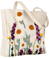 Miss Adola tote with large capacity and 3D floral embroidery for shopping