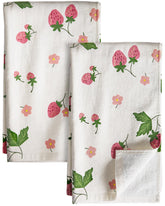 Miss Adola cotton kitchen towels with strawberry pattern for quick dish drying