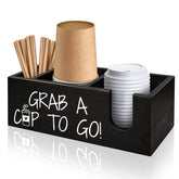 MISTOD coffee station organizer with 3 compartments keeps cups neatly organized on countertops.