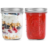 Miuyhji wide-mouth mason jar 16oz with lids for easy filling and precise measurements.