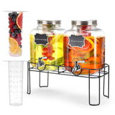 MIWUYI glass dispenser with stand and spigot for easy serving at events