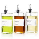 MIWUYI olive oil dispenser set front view for easy pouring and stylish table setup.