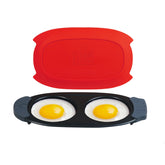 MKYSAIL Quick-Heat egg cooker top view shows dual chambers for fast breakfast options.