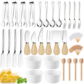 Mlurcu charcuterie set cheese knives for precise slicing and spreading on boards.