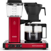 Moccamaster KBGV Select candy apple red front view, reliable daily coffee for busy mornings