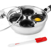 Modern Innovations egg poacher pan assembly with complete set for easy poaching.