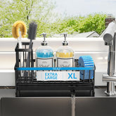 Moforoco extra-large sponge holder on sink keeps sponges organized and dry.