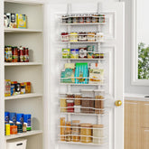 Moforoco White 6-Tier over-door pantry organizer shown for compact storage