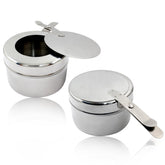 Moicstiy stainless steel fuel holder duo with mirror finish for buffet warmth.