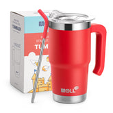 Mollcity Kids Tumbler with Handle Canyon Red for easy grip on the go.