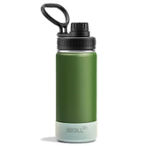 Mollcity Kids Water Bottle 16oz grass green with easy-grip handle for school