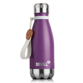 Mollcity Kids Water Bottle 9oz dark purple held by a child for school hydration.