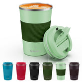 MOMSIV travel mug with leakproof lid keeps drinks secure during transport.