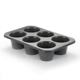Monfish jumbo deep muffin pan with six 3.5-inch cups in a gray finish for big muffins
