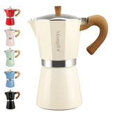 Mongdio stovetop espresso pot in white finish for rich, café-style brews at home