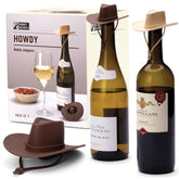 Monkey Business Howdy light brown cowboy hat wine stopper seals freshness for unfinished wine