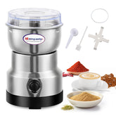 Moongiantgo coffee grinder front view shows a compact, space-saving design.