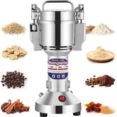 Moongiantgo grain mill grinder stainless steel body, compact for home use.