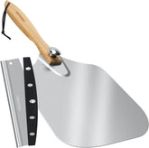 Mooues folded pizza peel with wooden handle for compact storage and easy grip