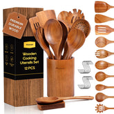Mooues teak spoon rest keeps countertops clean during cooking.