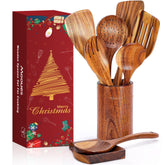 Mooues teak wooden spoons on counter show durable daily use