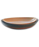 MORA ceramic large serving bowls on table, durable oval platters for entertaining