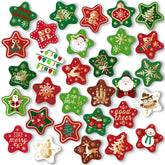 MorcART Christmas star magnets on fridge add festive flair and practical reminders.