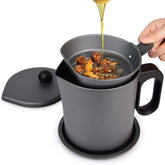 MORDEN MS bacon grease container gray with 1.7L capacity for storage