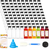 Moretoes 144pcs 12oz bottles with caps, clear and durable for beverages.