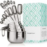 Morgenhaan heavy-duty measuring cups stacked for space-saving storage
