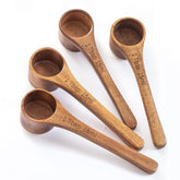MornHalo four-piece acacia wood scoops for jars provide easy jar measurements