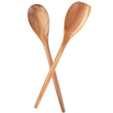 MornHalo acacia wood spoon 14in with smooth finish for non-stick cookware