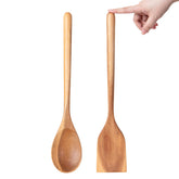 MornHalo giant 17-inch wooden spoon for large pot stirring and scraping.