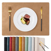 MOSAYT vinyl placemats camel texture protect surfaces while elevating dining ambiance