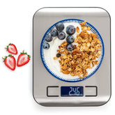 Moss & Stone digital kitchen scale display for precise recipe measurements.