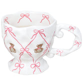 Movlen cute coffee mug with pink bow bear for daily use and gifts.