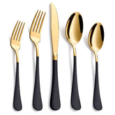 Moxinox 20-piece set with black-gold handles adds modern style to dining.