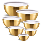 Moxinox Gold bowls with airtight lids for fresh prep and storage.